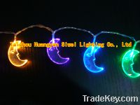 Sell holiday LED light chain with moon decoration, color changing LED