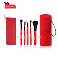 Sell pink pocketable travel makeup brush kit