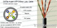 Sell Cat5e U/UTP cable, 24 Awg Solid copper, 100MHZ, 4-pair cable