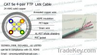 Sell cat5e F/UTP cable, 24 Awg, solid copper , 4-pair, 100MHZ