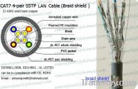 Sell Cat7 SF/FTP Cable, 22Awg, 600 MHZ, solid copper , Network