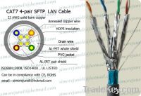 Sell Cat7 SF/FTP Cable, 22Awg, 600 MHZ, solid copper , Network