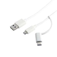 USB AM to Micro USB + Type C reversible cable