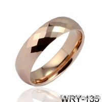 Sell 6mm Sparkling Tungsten Wedding Rings for Men Rose Gold Plated