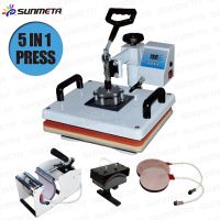 5 in 1 white Heat Press Transfer Sublimination Machine t shirting printing machine