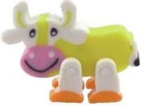 cartoon colorful puzzle cow eraser