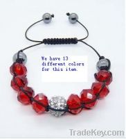 Sell Newest shamballa red crystal bead bracelets with disco ball for w