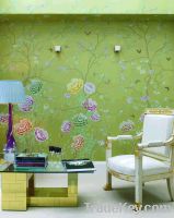 Sell Hand painted bamboo wallpaper silk wall coverings murals painting