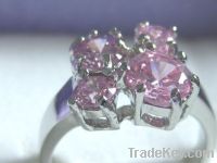 Sell Awesome Four Round Pink Topaz Ring 3228