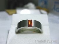 Sell Trendy Orange Red Emerald Ruby Fancy Steel Ring 2231