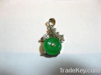 Sell Round Green Jade Necklace Pendant 1855