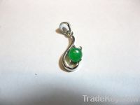 Sell Round Green Jade Necklace Pendant 1862