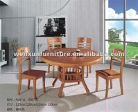 Rubber wood round dining table