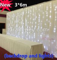 fairy light backdrop wedding