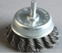 twist wire bowl type steel wire wheel with shank