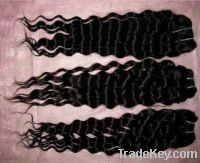 Sell French curly virgin indian hair extensions natural black