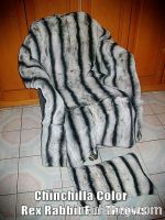 Sell Chinchilla Color Rex Rabbit Fur Throws