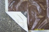 Sell silver/brown tarpaulin with plastic corner 0020