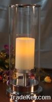 Sell Long Metal & glass candle holder