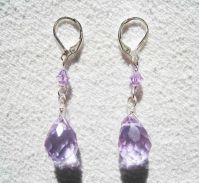 Double Amethyst Teardrop Earrings