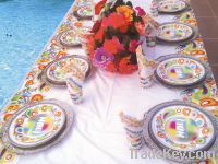 holi themed disposable tableware