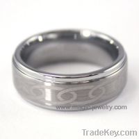 Sell tungsten finger ring, celtic pattern laser engraved