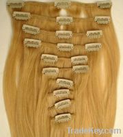 Sell 100% virgin remy clips in hair extensions