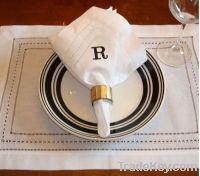 Sell monogrammed wedding linen table napkin placemat set