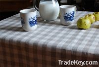 Sell check woven linen table cloth table cover