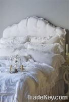 Sell stone washed pure white linen bedding set