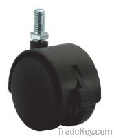 Twin wheel caster 50mm black, brake