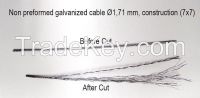 Non preformed galvanized steel wire rope cable