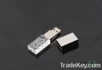 transparent crystal usb flash drives logo promote gift engraved  key