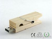 wooden clip usb flash drive logo engraved promote Gift usb key