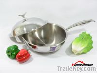 Sell 18/10 Stainless Steel 3.0mmT stir-fry pan with lid 5 layer