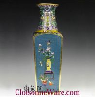 Sell Chinese China Cloisonne Copper Bronze Enamel Vase T5