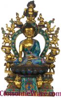 Sell Chinese China Cloisonne Copper Bronze Enamel Buddha