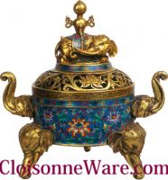 Sell Cloisonne Copper Bronze Enamel Censer Burner S69