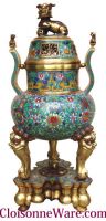 Sell Cloisonne Copper Bronze Enamel Censer Burner s193