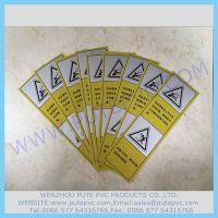 PT-ST-007 Adhesive security warning attention sticker PVC Customized Adhesive Warning Label