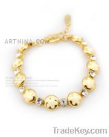 Sell alloy with 14k gold plated fashion bracletes with flower painting