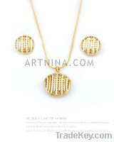 Sell high quality alloy with gold plated 2 pieces jewelry sets