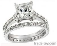 Sell :Sterling Silver Princesscut Cubic Zirconia Bridalstyle Ring Set