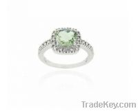 Sell :sterling silver green amethyst ring