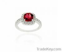 Sell :sterling silver garnet ring, gemstone ring