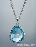 Sell :925 sterling silver blue toapz pendant necklace