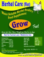 We are Manufacutrer and Supplier of Herbal Poultry Medicines