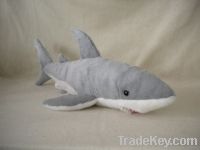 Sell plush shark in various size and color, stuffed polyester fibre.