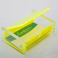 Yellow Rectangle Acrylic Business Card Holder with Lid