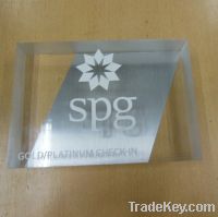 Clear Custom Square Exquisite Acrylic Block with Frosted Sides
